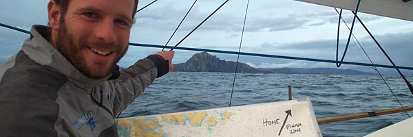 Open 60 HELLOMOTO passing Cape Horn in 9th place at 0100GMT on 19th January 2005 after 72 hours, 12 hours, 58 minutes racing